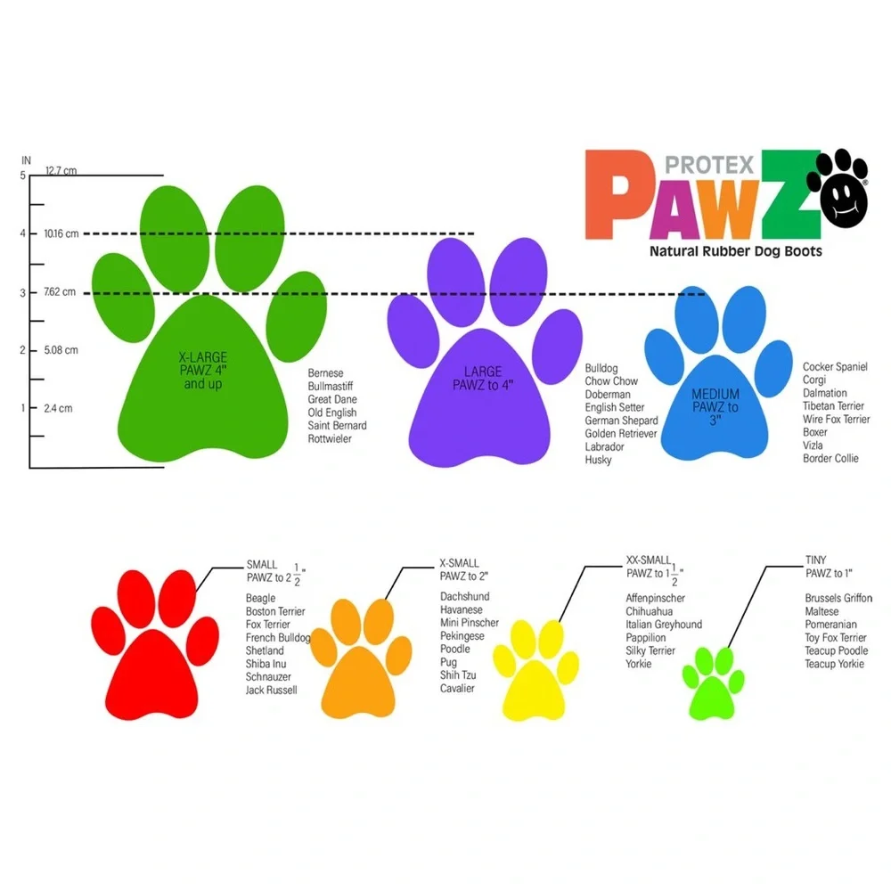 Pawz Natural Rubber Waterproof Reusable Protection Large Dog Boots Booties Shoes